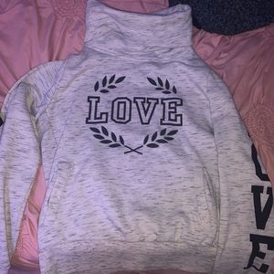 Pink turtle neck hoodie